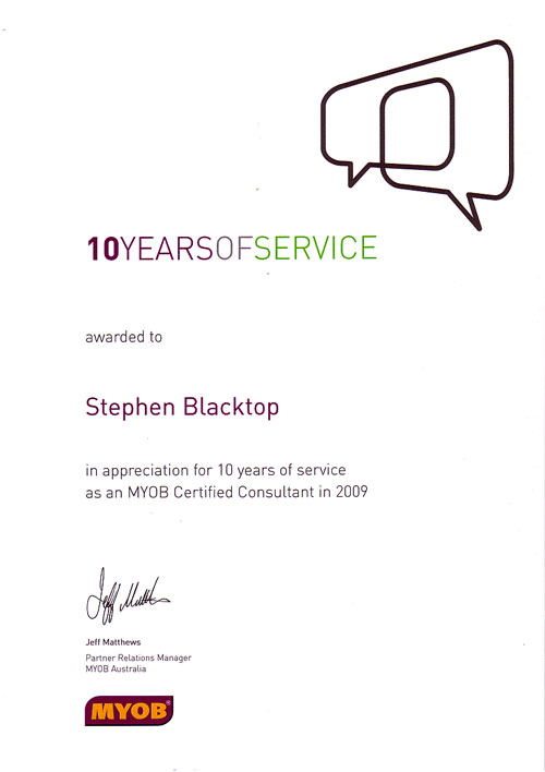 myob certificate